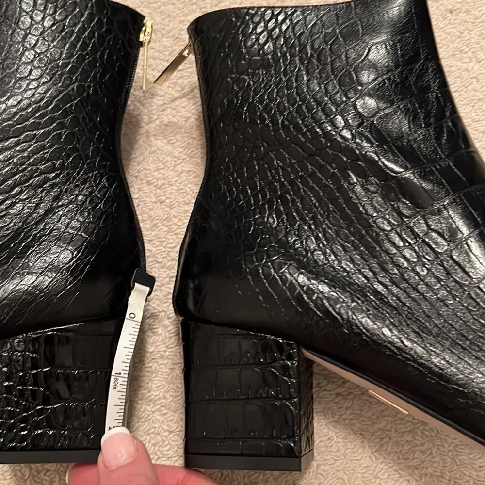 Tamara Mellon Vadim Crocodile Embossed Ankle Bootie - Picture 7 of 11